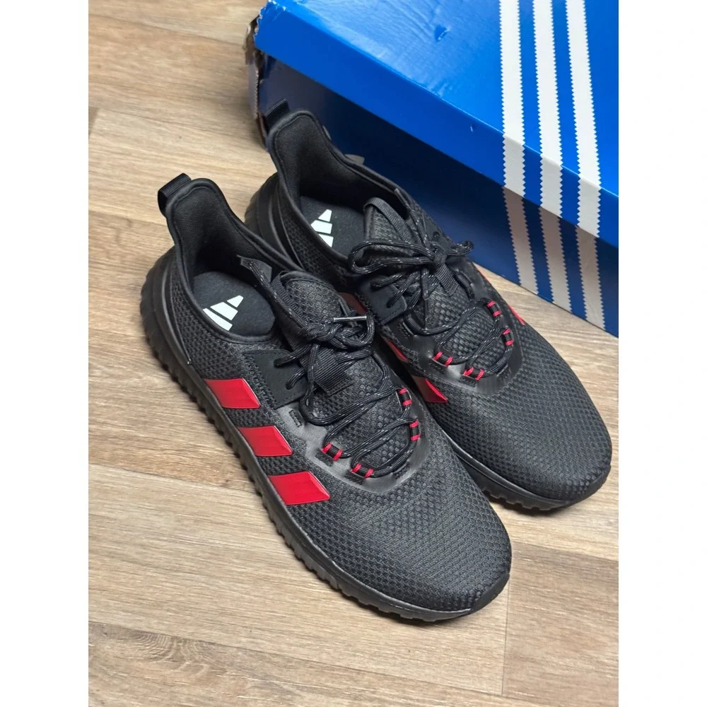 Adidas Kaptir 4.0 Mens Running Shoes Black Solar Red Sneaker Size 11